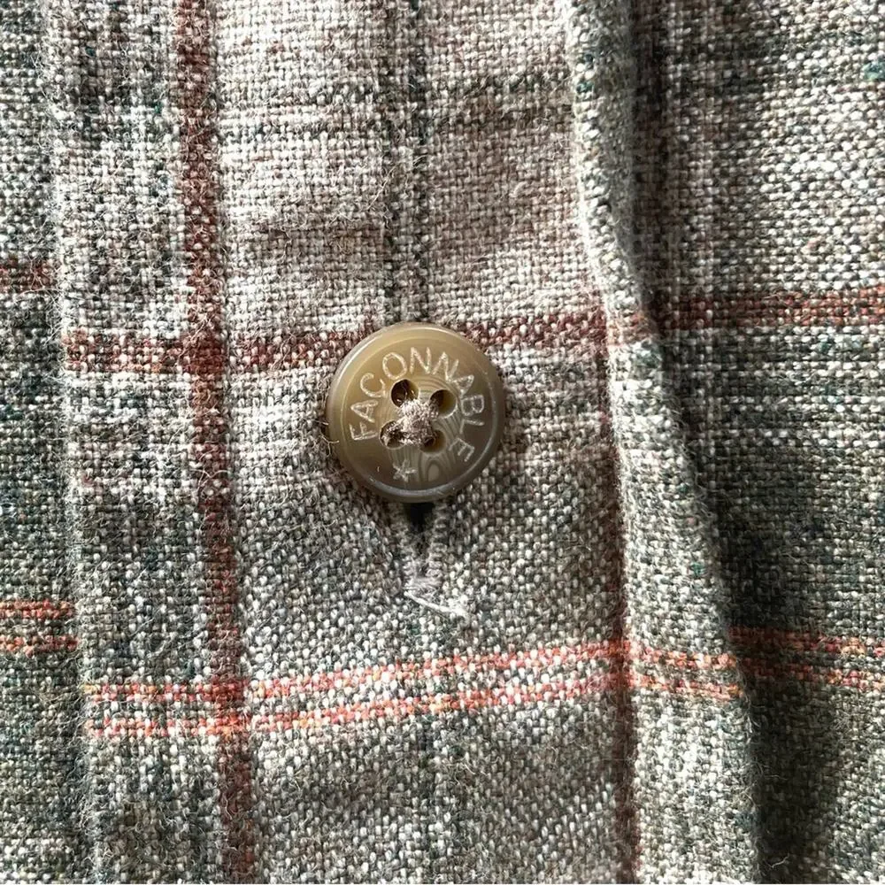 Faconnable 100% Cotton Long Sleeve Button Down Shirt in Brown Plaid, Men's Large - Picture 5 of 7